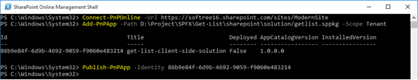 SharePoint App Operations Using PnP PowerShell